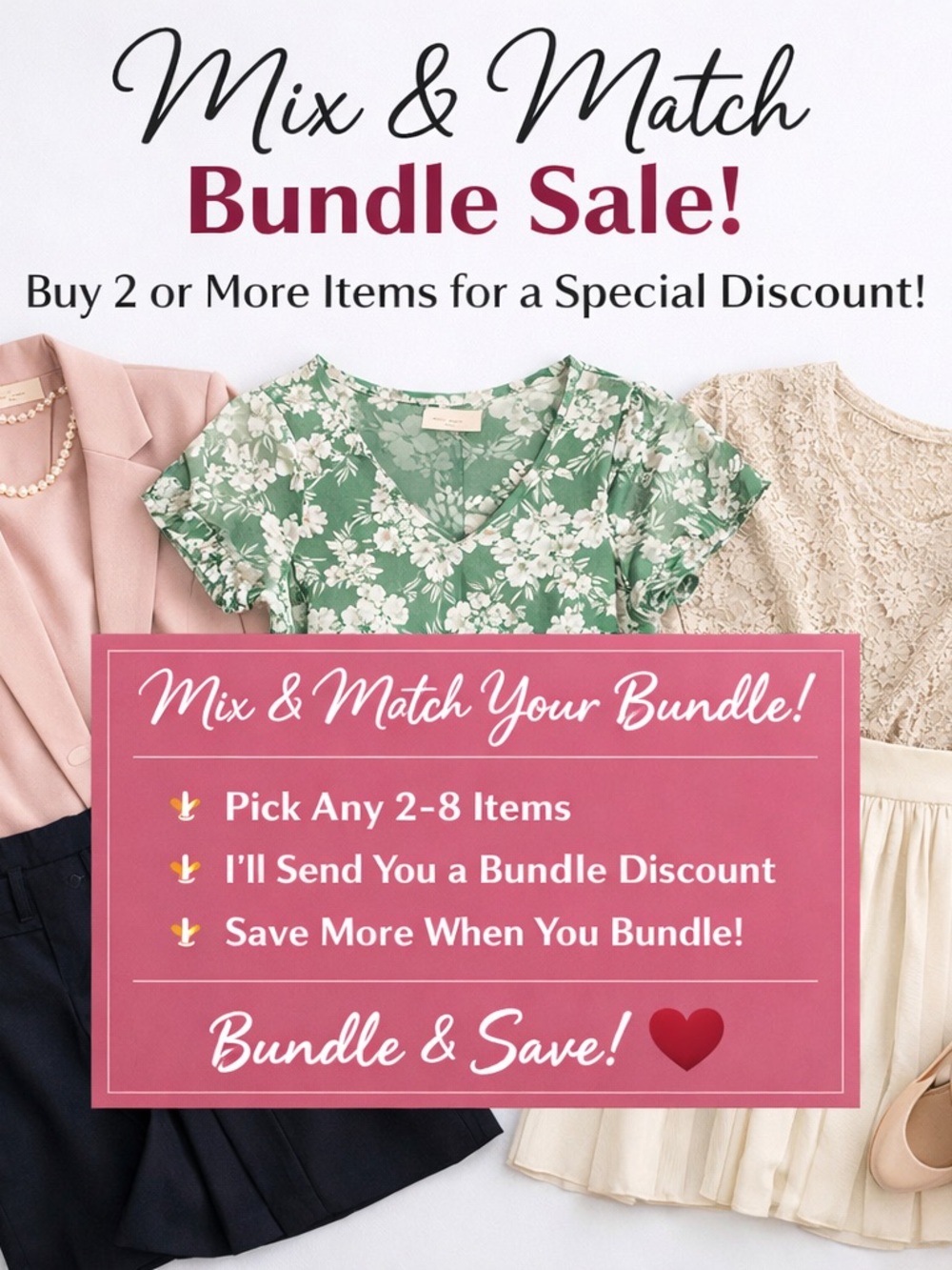 Closet Cleanout Bundle | Pick 2–8 Items | Women’s Workwear / Casual